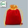 Túi rút nhung may mắn size 10x13 cm màu đỏ loại mịn đẹp
