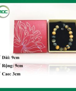 Alternative view of Hộp đựng chuỗi đá phong thủy in hoa sen size 9x9x3cm