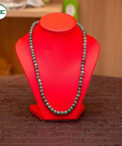 Cổ da trưng bày trang sức, dây chuyền, vòng đeo cổ cao 20cm (đỏ)