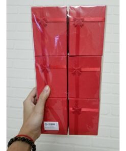 12 Hộp quà đỏ hình chữ nhật đựng trang sức đựng vòng tay đựng quà tặng nơ ép trơn size 9,5 x 6,5 x 2,5cm