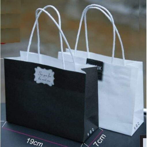 100 túi quai giấy Kraft mẫu 6 đựng phụ kiện thời trang size 19x14,5x7 cm