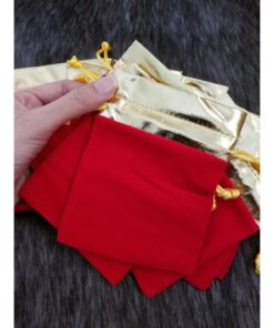 Túi rút nhung (100 túi) size 10x12 cm may mắn màu đỏ loại mịn đẹp