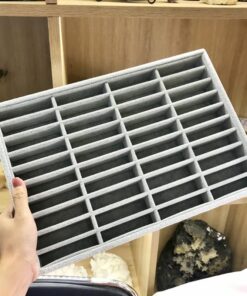Khay Trưng Bày 40 Ô Đựng Vòng Tay Vòng Phong Thủy Chất Liệu Gỗ Bọc Nhung Cao Cấp