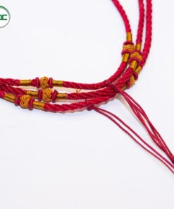 Combo 10 dây đeo cổ phong thủy màu đỏ phối họa tiết vàng sang trọng