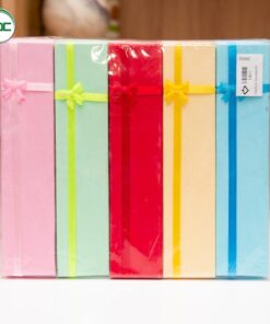 Hộp đựng dây chuyền size 20x4,4x2cm phối nơ trơn (Combo 10 hộp màu ngẫu nhiên)